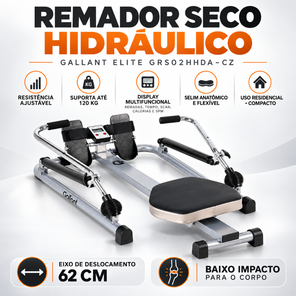 Aparelho Remador Seco Hidráulico Gallant Elite (GRs02HHdA-Cz)