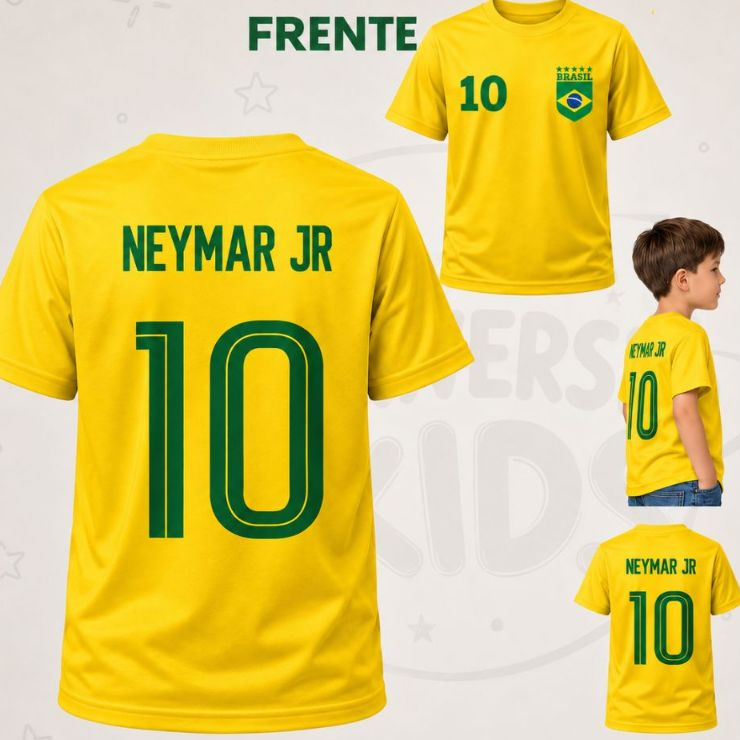 Camiseta Infantil Camisa 10 Menino Ney Copa Do Brasil