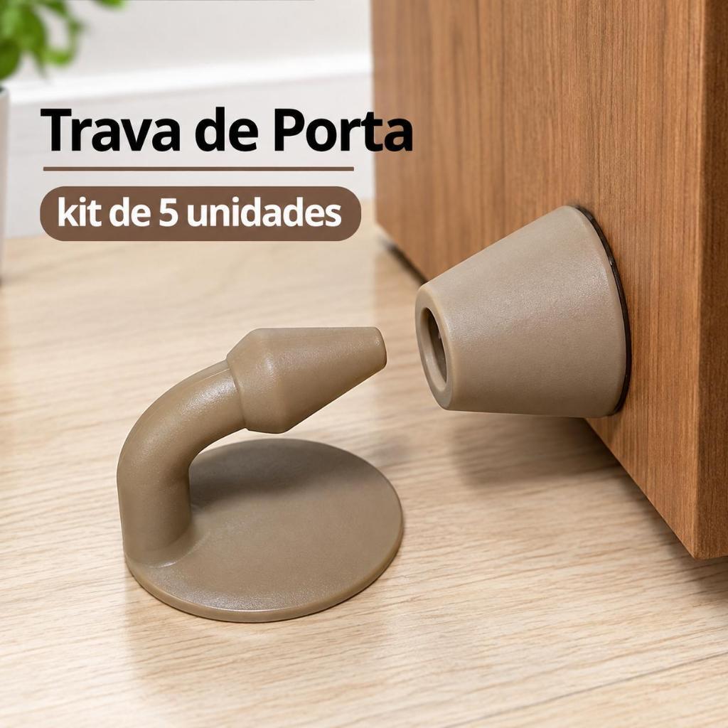 Kit 5 Trava Porta prendedor peso de porta Impacto Auto Colante