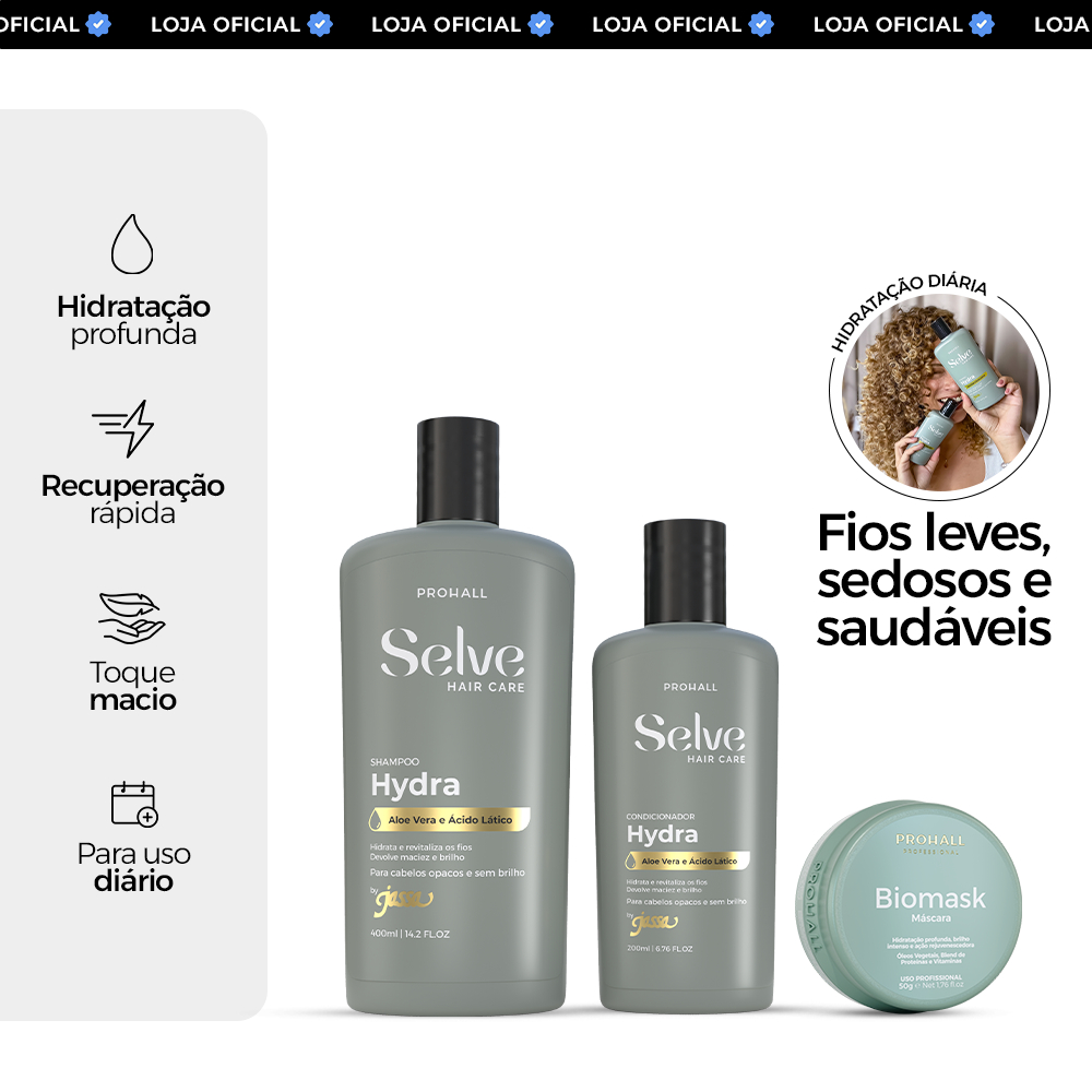 Kit Hidratação Intensa Selve Hidra + Máscara Biomask 50g