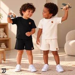 kit 2 Conjunto Infantil Menino Shorts e Camisa Casual