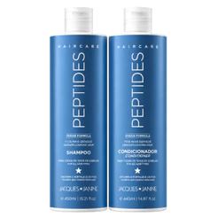 Jacques Janine Hair Care Peptídeos Shampoo Hidratação 450ml Condicionador Leave-in 440ml — Encorpa e Fortalecimento Fios