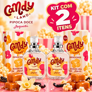 Kit 2 Perfumes Candy Land Pipoca Doce Jequiti 25ml Original – Fragrância Feminina Gourman…