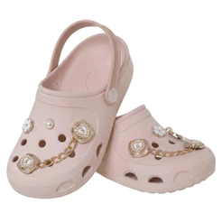 Sandália Infantil Babuche Meninas Kit enfeites Botons Sapato Confortável Verão