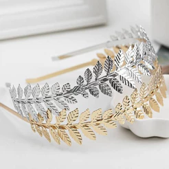 Tiara Coroa de Folhas Deusa Grega Dourada Fantasia Festa Carnaval Halloween