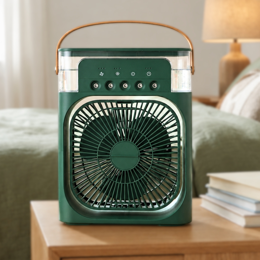 Mini Ventilador Portátil Com Umidificador USB Led Quarto Sala De Estar Escritório Mesa