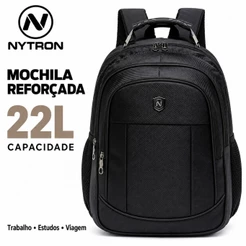 Mochila Escolar Masculina Reforçada Grande Original Nytron Executiva Resistente Backpack Notebook Faculdade Espaçosa