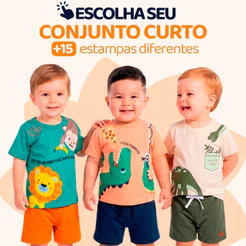 Conjunto Bebe Masculino Menino Infantil Verão Manga Curta Roupas de Bebê Tamanho 1 ao 8 L02
