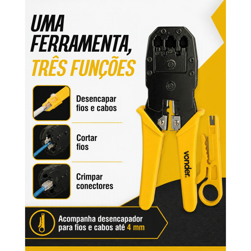 Alicate Crimpador Acv245 Para Rj45 - Vonder · foto 2