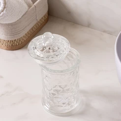 Mini Pote de Vidro Diamond Arena 340ml Lyor com Tampa Organizador de Temperos Algodão Doces Utilidades Domésticas Casa