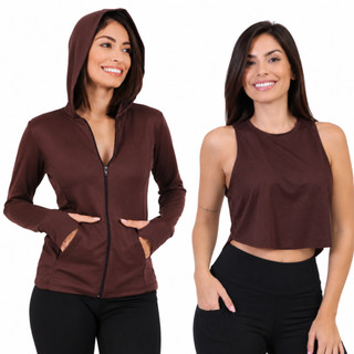 Kit Jaqueta e regata Cropped Dry fit