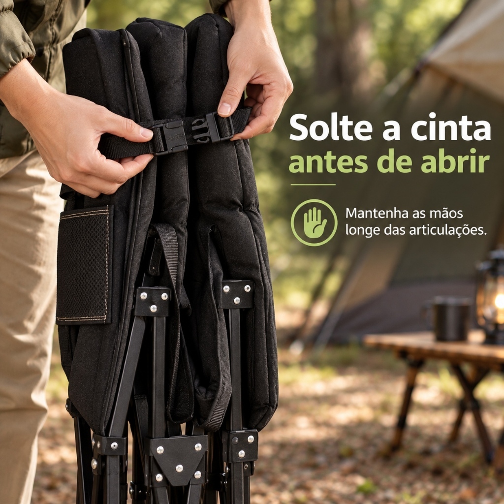Cama Espreguiçadeira Dobrável Camping com Colchão Removível Oxford Suporta até 150kg JOYFOX — imagem 2 de 2