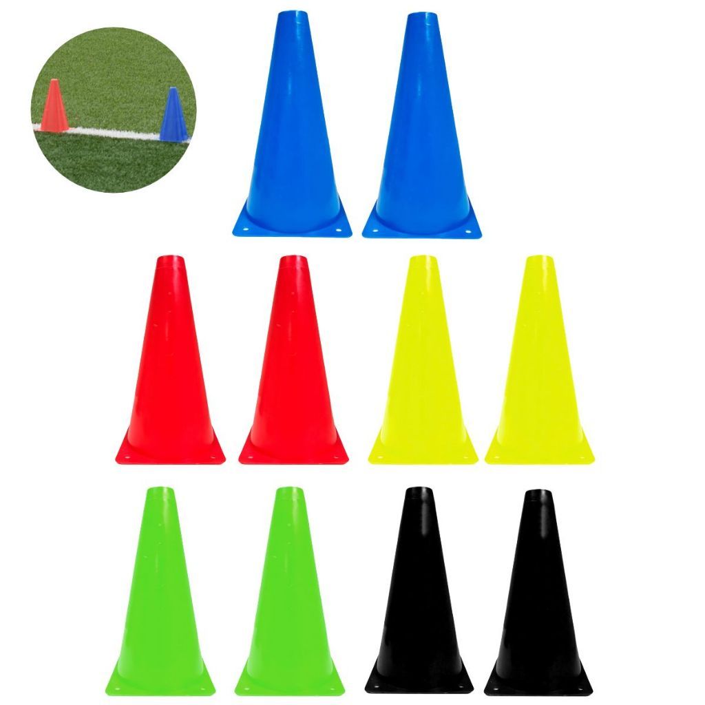 10x Mini Cone Sinalização Esportivo 23cm Agilidade Cores Treino