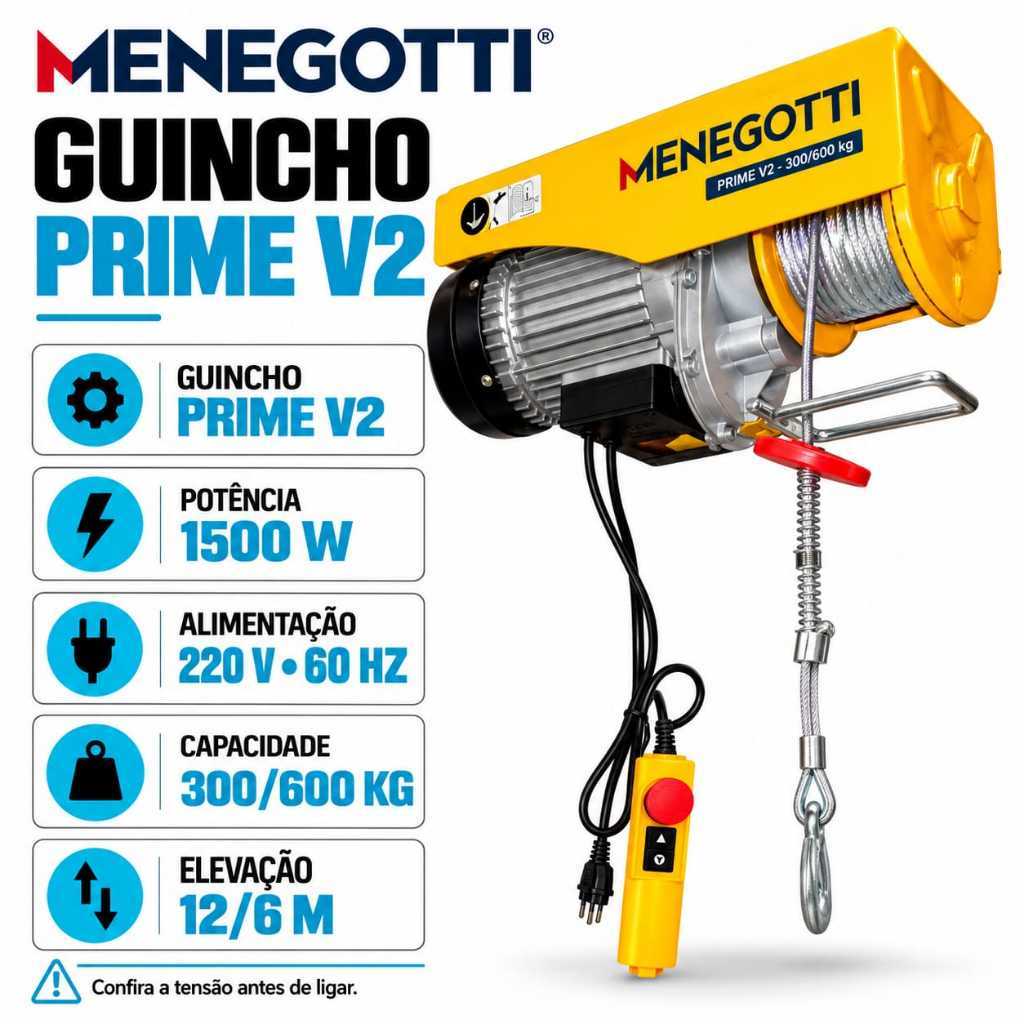 Guincho Talha P/ 300 / 600 Kg Elétrico 220v Com Balde 50 Litros — imagem 2 de 2