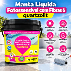 Manta liquida impermeabilizante 18kg membrana fotossensível c/ fibras quartzolit - lages e talhados