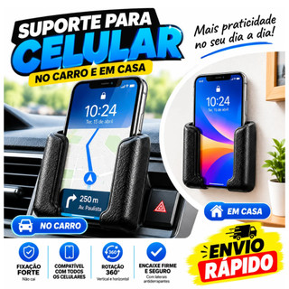 Suporte para Celular Ajustável Apoio de Smartphone Universal para Mesa Carro e Escritório