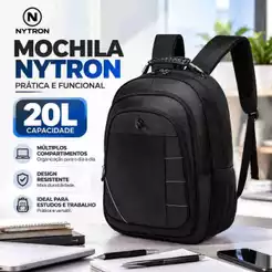 Mochila Masculina Reforçada Para Trabalho Executiva Faculdade Nytron Resistente