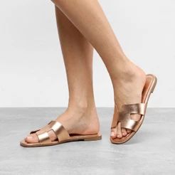 Sandalia Vizzano Rasteira Feminina Casual Brilho Macia Original