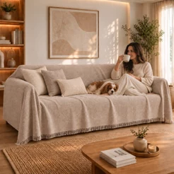 Manta Para Sofá Super Gigante 400x180 Tipo Capa Protetora De Sofá 4 Lugares Luxo King Algodão Decoração Promocao