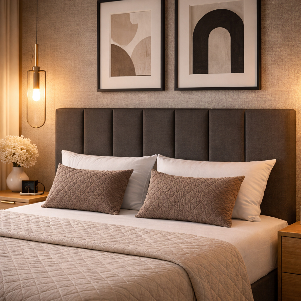 Kit Cabeceira De Cama Box Solteiro, Casal, Queen e King Adesiva Estofada Módulos 45x20cm - ENVIO RAPIDO em Oferta na Shopee
