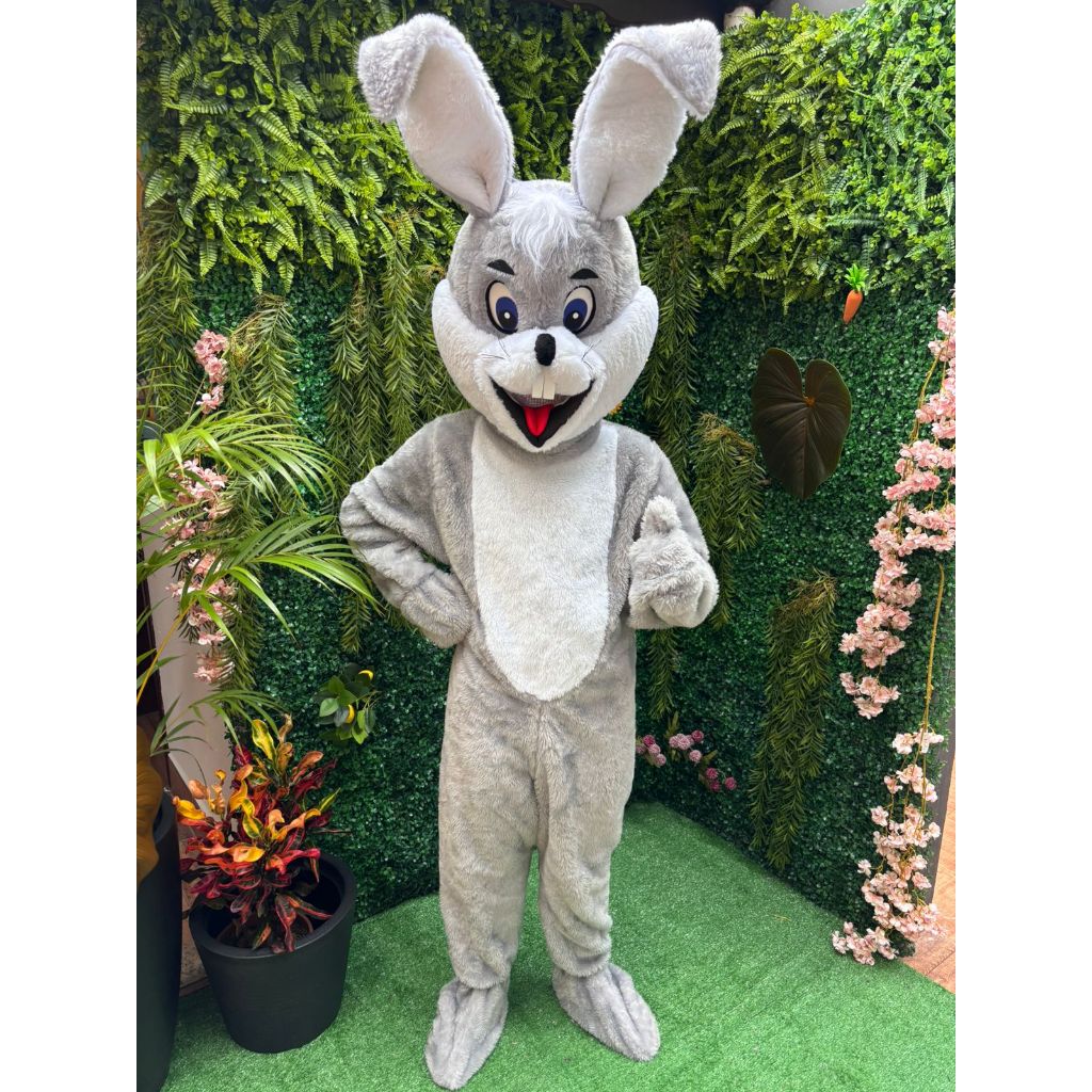 Fantasia De Coelho Da Pascoa Cinza, coelhinho, pelucia, dulto em Oferta na Shopee