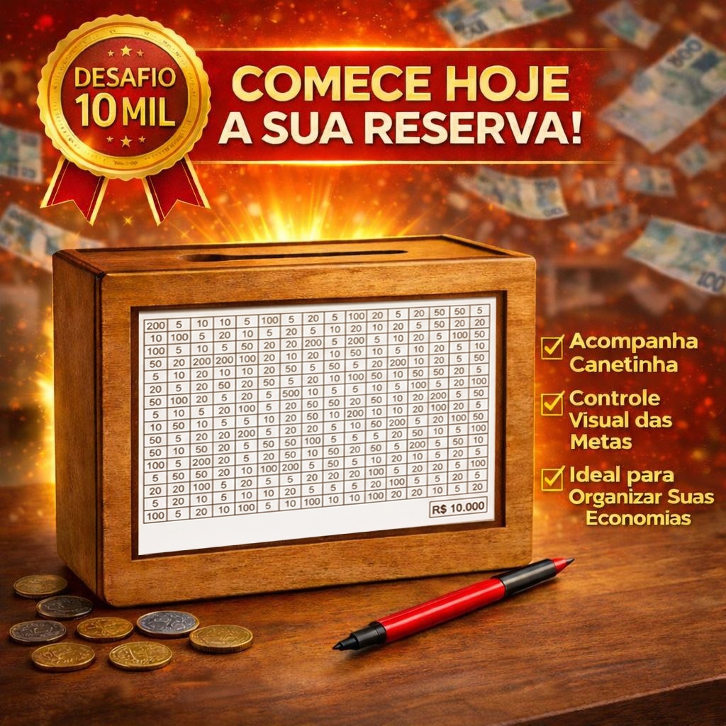 Cofre Desafio Método Japonês 1000 5000 10000 Caixa Dinheiro Madeira Poupança Mdf em Oferta na Shopee