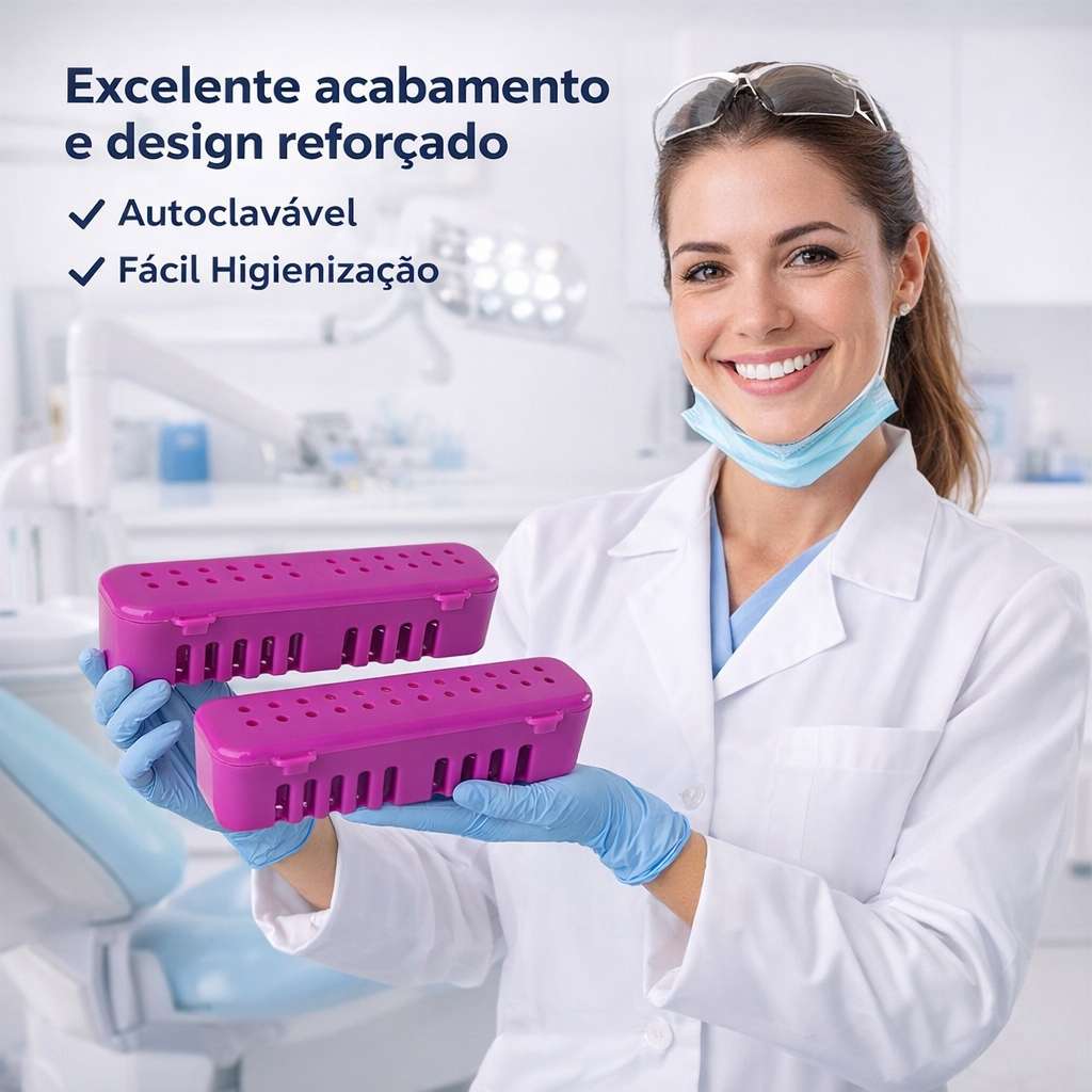 Kit 2 Unidades Estojo De Esterilização Caixa Organizadora em Autoclave Odontologia Manicure Podologia Médica OGP