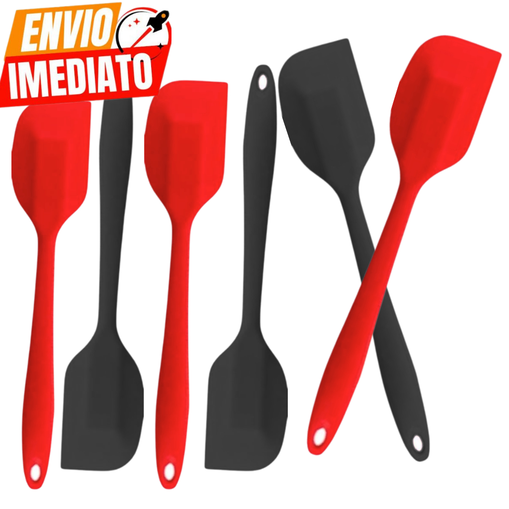 Kit 03  Espátula Pão Duro, silicone Alta Qualidade e Resistência 230° Premium Casa Cozinha Buffet