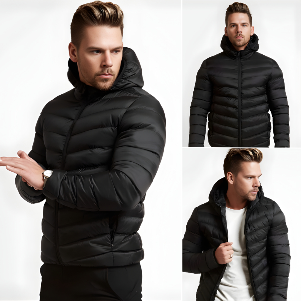 Jaqueta Puffer Bobojaco Corta Vento Nylon Frio Reforçada Capuz Removivel em Oferta na Shopee