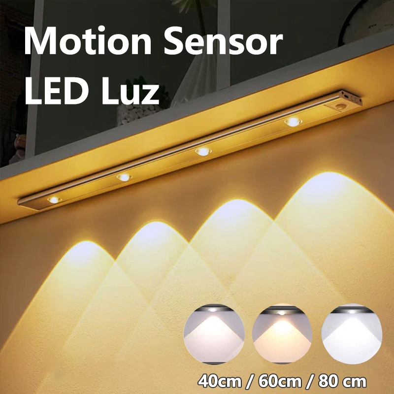 Luz LED Ultrafina Com Sensor De Movimento Olho De Gato Recarregável USB Tipo C Para Cozinha/Quarto