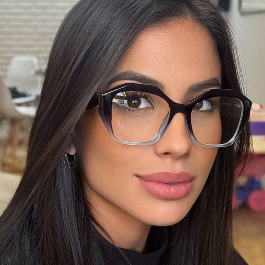 Armação Feminina Quadrada Para Lentes de Grau em Acetato em Mola Flexível Leve Confortável Seven em Oferta na Shopee