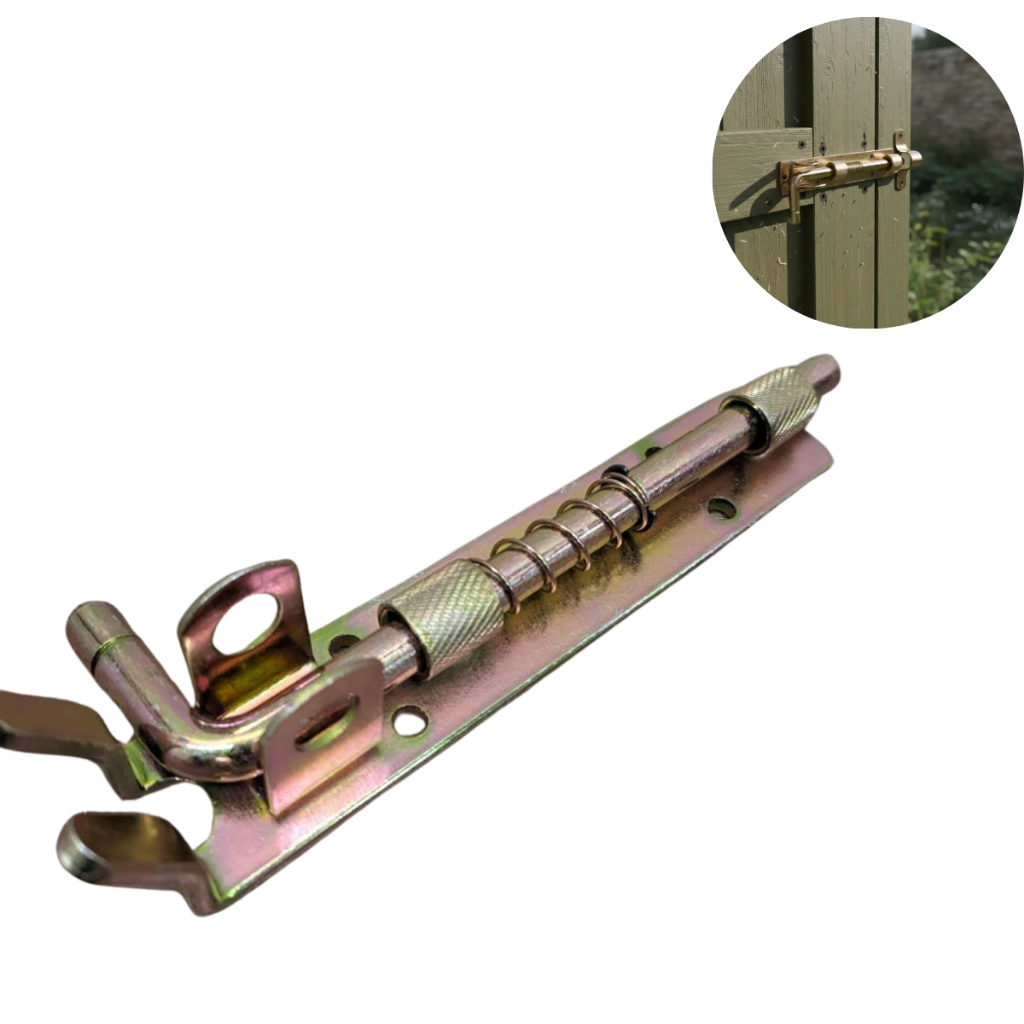 Trinco Porta Reforçado Com Mola Ferrolho Zincado 15 CM