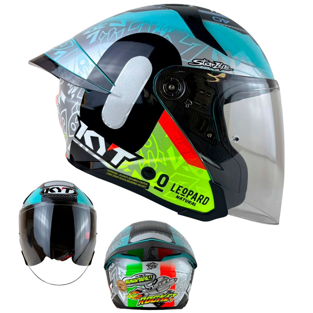 Capacete Moto Aberto com óculos integrado KYT TTR Jet Foggia Misano 2022 Réplica Novo