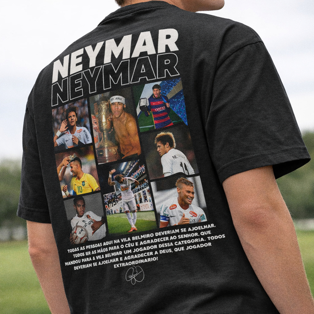 Camiseta Neymar Masculina Estampada Premium Streetwear Futebol Estilosa