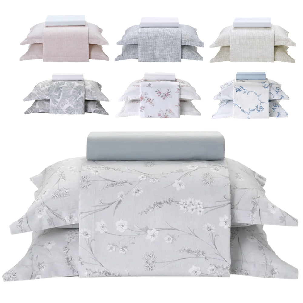 Jogo de Cama Casal 4 peças Lençol com Elástico 100% Algodão Percal 180 Fios 138x188x35cm - Dohler em Oferta na Shopee