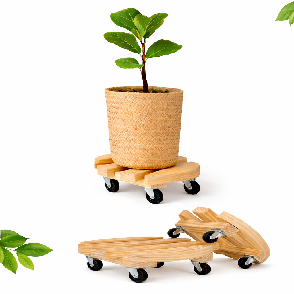 Carrinho Suporte Para Vasos De Plantas Móvel Com Rodinha Redondo Botijão chao