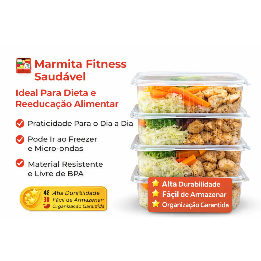 Kit 24 Unidades Pote Marmita Freezer Microondas Fitness Comida Congelada Marmitex Organizador em Oferta na Shopee