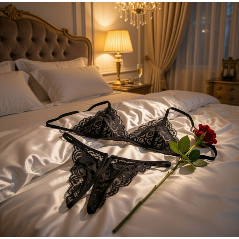 Conjunto de Lingerie em Renda tamanho único 36 ao 40 – Elegância e Sensualidadeo