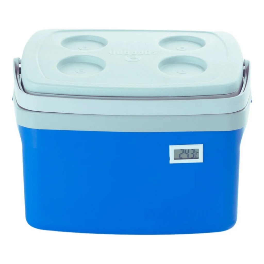 Caixa Térmica 12 Litros Com Termômetro Digital Simples Cooler Ideal Para Transporte De Vacinas