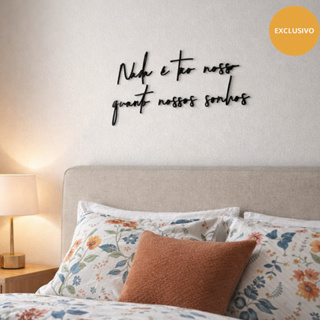 Frase Nada é tão nosso quanto nossos sonhos Lettering de Parede MDF Escultura Cabeceira em Oferta na Shopee