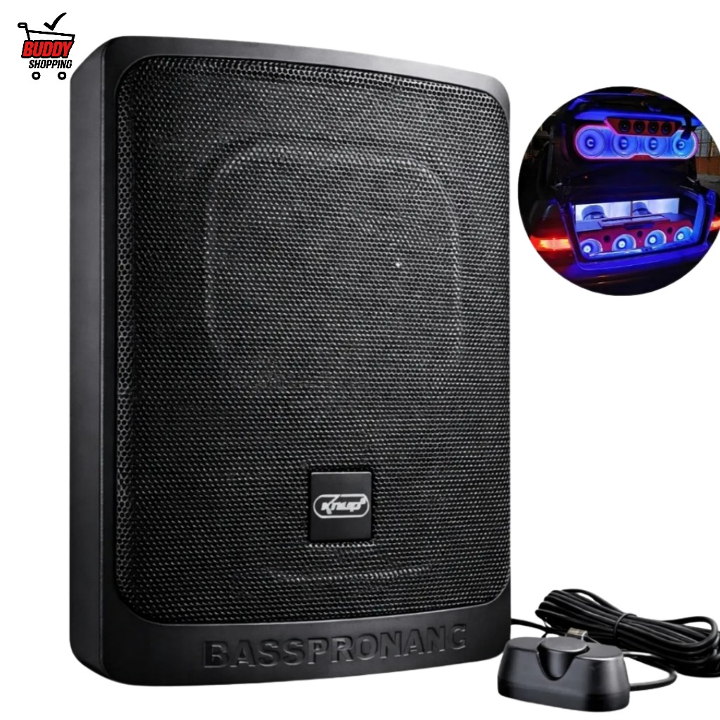 Subwoofer Ativo Automotivo Knup Kp-sc508 120w Rms Slim Graves Potentes Rca Sob Cor Preto em Oferta na Shopee