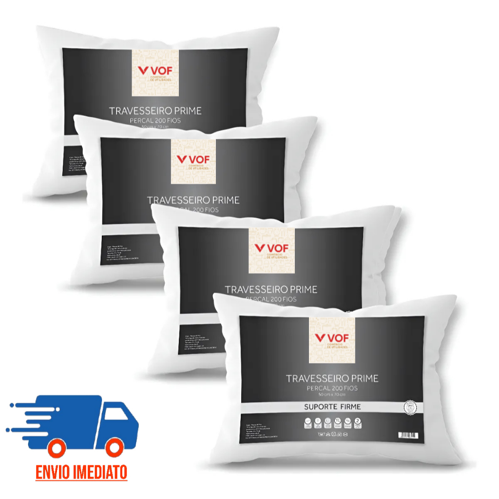 Travesseiros Prime Percal 200 Fios 70x50cm Fibra Siliconada Hipoalergênico Branco em Oferta na Shopee