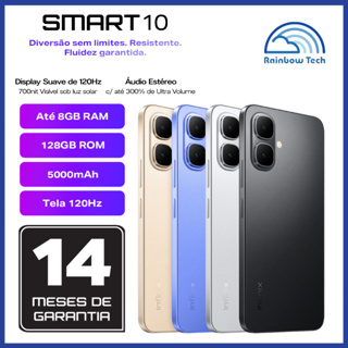 Celular Infinix Smart10 4G X6725 Dual SIM de 128GB 4GB RAM de 6.67" 8+2MP 8MP em Oferta na Shopee
