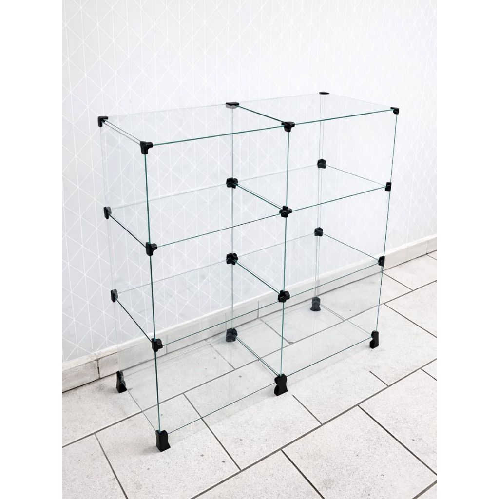 Balcão de Atendimento Modular em Vidro - 0,80 x 1,00 X 0,30 em Oferta na Shopee