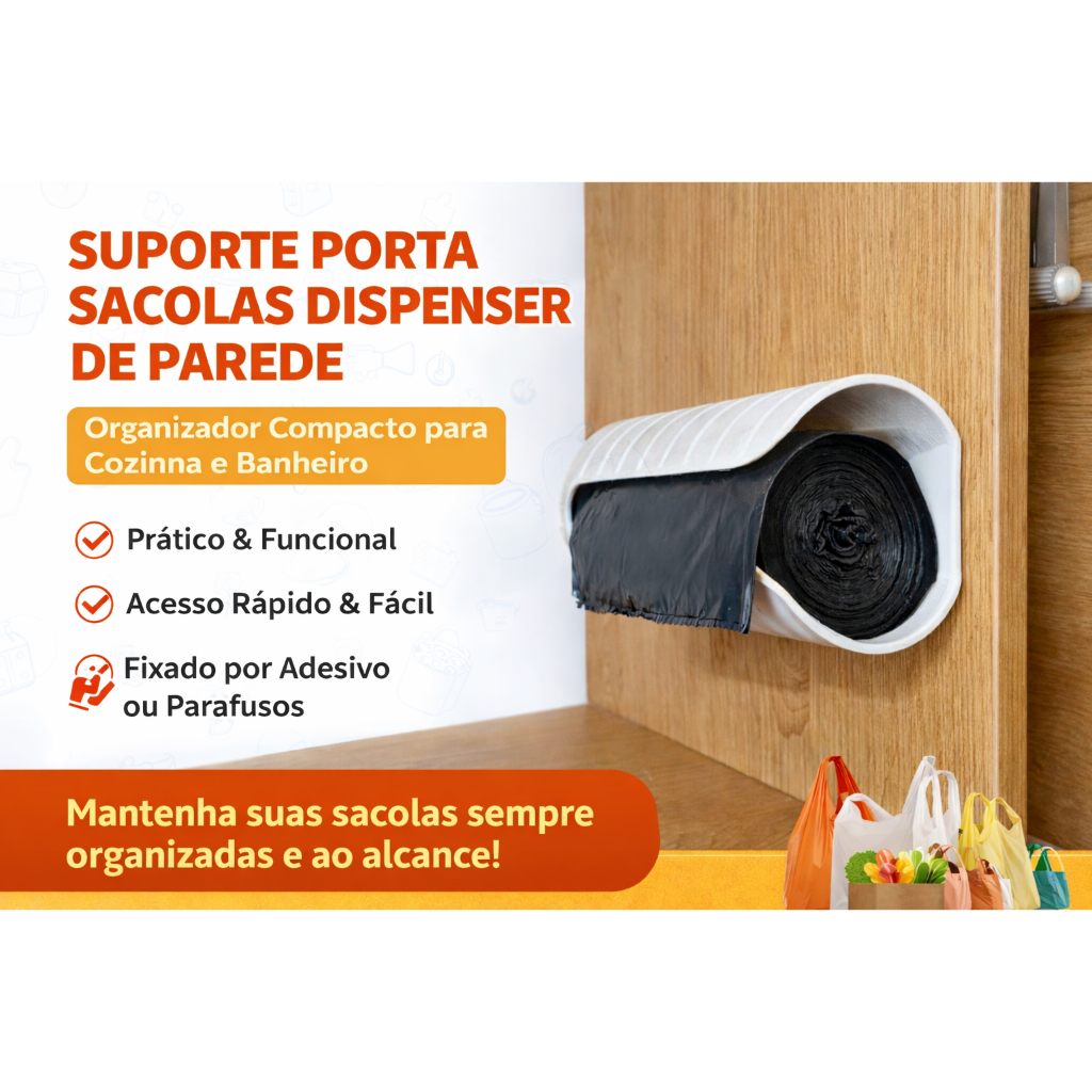 Suporte Saco de Lixo - Moderno Organização Casa RestauranteSupermercado Dispenser Puxa Sacos De Lixo