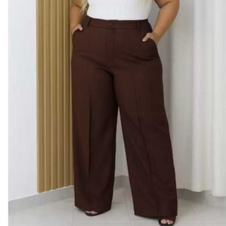 CALÇA PANTALONA DUNA FEMININO WIDE LEG + BOTAO PLUS SIZE MODA EN TENDENCIA 2026