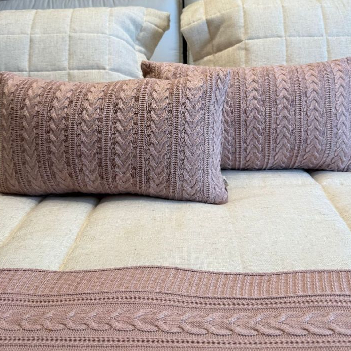 Capa Almofada Tricot Premium Trançada 30x50 Para Decoração Para Quarto Sofá Casa Luxo Home Decor
