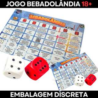 Jogo bebadolândia tabuleiro 2 dados amigos casais Festa diversão Esquenta Bebida beber shot em Oferta na Shopee