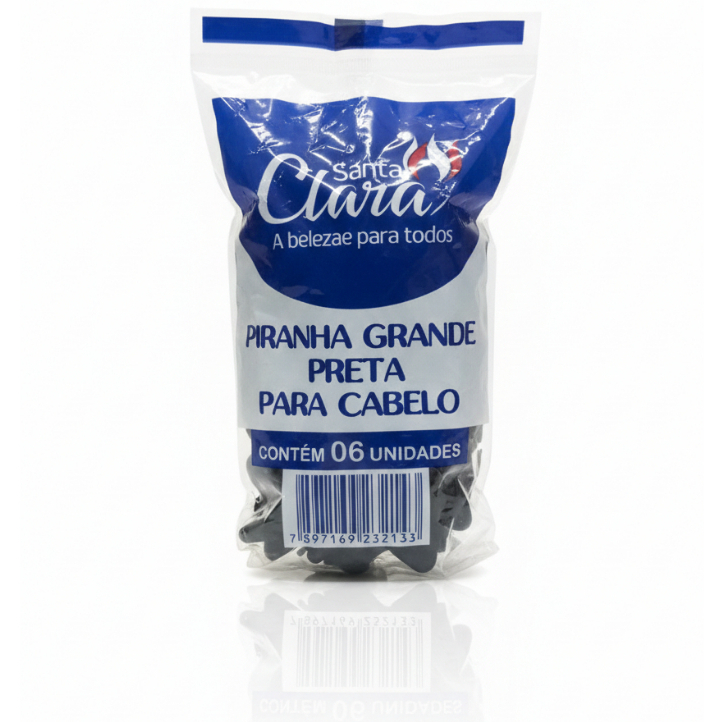 KIT 6 PIRANHAS DE CABELO GRANDES SANTA CLARA PROFISSIONAL - REFORÇADO
