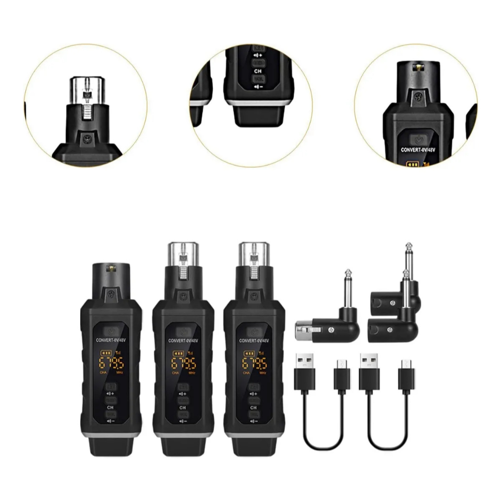 Kit - Transmissor Recepetor Sem Fio Xlr E P10 Microfone Guitarra